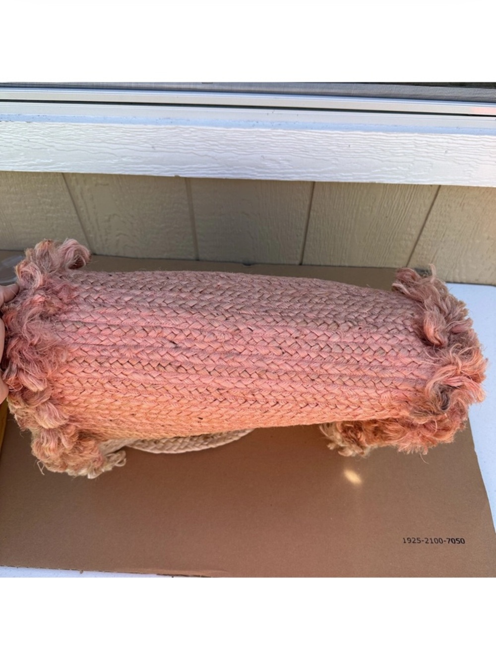 Shiraleah Chiara Ombré Jute Tote Bag Fringe Beach Cruise Pink Coral Peach NWOT - Picture 6 of 7